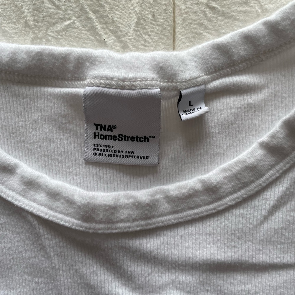 Aritzia TNA White HomeStretch Muscle Tank